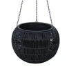 Home4You Pakabinamas vazonas WICKER D32xH22cm, juodas