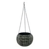 Home4You Pakabinamas vazonas WICKER D32xH22cm, pilkas