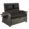 Home4You Lauko sofa COLOMBO su reguliuojamu atraminiu nugaros atlošu ir reguliuojama kojų atrama, 66x80xH102 cm, plieno rėmas su plastikinių vytelių apdaila, spalva: pilka