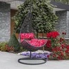 Home4You Kabantis krėslas COCO su pagalvėlėmis, 95x95xH195cm, rėmas: plienas, spalva: tamsiai pilka, sėdima dalis: plastikinė vytelė