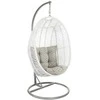 Home4You Kabantis krėslas CORA su pagalvėlėmis, 96x96xH198cm, rėmas: plienas, sėdima dalis: plastikinė vytelė, spalva: balta