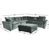 Home4You Kampinė sofa ir pufas DIVI mėtų žalia