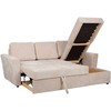 Home4You Kampinė sofa-lova INGA, smėlio spalvos