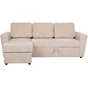 Home4You Kampinė sofa-lova INGA, smėlio spalvos