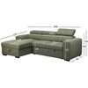 Home4You Kampinė sofa-lova ODELIA Šviesiai žalia, su patalynės dėže
