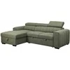 Home4You Kampinė sofa-lova ODELIA Šviesiai žalia, su patalynės dėže