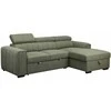 Home4you Kampinė sofa-lova ODELIA Dešininė, Šviesiai Žalia, 252x165 cm