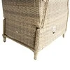 Lauko baldų komplektas Home4You Sodo baldų komplektas BASEL stalas, sofa, 2 kėdės ir 2 pufai, rėmas: aliumininis su plastikinių vytelių apdaila, spalva: smėlio