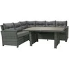 Home4You Lauko baldų komplektas PAVIA stalas, kampinė sofa, tamsiai pilkas
