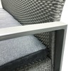 Lauko baldų komplektas Home4You Komplektas VICTORIA su pagalvėlėmis, stalas, sofa ir 2 foteliai, rėmas: plienas su sintetine vytele, spalva: pilka
