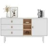 Fotelis Home4You Komoda IRIS Balta 140x40xH75cm