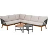 Home4You Lauko baldų komplektas TUXEDO Kampinė sofa ir 2 staliukai