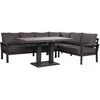 Home4You Lauko baldų komplektas RIO Kampinė sofa ir stalas Tamsiai pilka