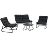 Lauko baldų komplektas Sodo baldų komplektas SAMBA table, sofa and 2 chairs, dark pilkas