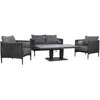 Home4You Lauko baldų komplektas BRISTOL Stalas, sofa ir 2 kėdės Pilka