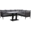 Home4You Lauko baldų komplektas BRISTOL Kampinė sofa ir stalas Pilka