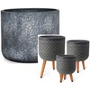 Home4You Gėlių vazonas EDEN D27xH22cm su kojelėmis, tamsiai pilkas