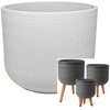Home4You Gėlių vazonas SELENA D24xH29,5cm su kojelėmis, baltas
