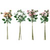 Dirbtinės gėlės „FLOWERLY“, 4 vnt. „Krūminių rožių“ puokštė, įvairių spalvų