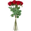 Dirbtinė gėlė „FLOWERLY“ – 8 rožės puokštėje, raudonos