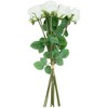 Dirbtinės gėlės „FLOWERLY“ – 8 rožių puokštė, baltos