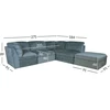 Home4You Modulinė sofa „SAMOA“, 5 dalių, vandenyno žalios spalvos
