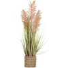 Home4You Dirbtinis augalas GARDEN H87cm, oranžinis sorgas, žolė su vazonu
