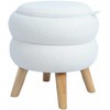 Fotelis Home4You Pufas su daiktadėže HANA Balta D40xH41cm