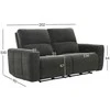 Home4you Sofa su reglaineriu MATIAS Trivietė Tamsiai pilka