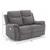 Home4You Atlošiamoji sofa MILO 2, dvivietė, 155x96xH103cm, su elektriniu mechanizmu, pilka