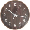 Sieninis laikrodis WOODY D30cm, tamsaus medžio tekstūra
