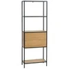 Fotelis Home4You Lentynėlė HEDVIG su stalčiumi 64x30xH178cm, uosio/juoda