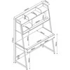 Rašomasis stalas STUDY su savarankišku 124x54xH171cm, ąžuolas/baltas