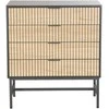 Home4You Komoda HELVE 80x40xH89,5 cm Juoda/Šviesaus Medžio