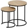 Fotelis Home4You Kavos staliukai ELTO D44,5xH50cm D34,5xH40cm Ąžuolo