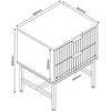 Fotelis Home4You Naktinis staliukas HELVE Juoda/Šviesi mediena 48x40xH60cm