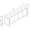 TV staliukas Home4You Indauja MORBEN 202,5x42x75 cm, melaminas su ąžuolo dekoru