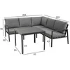 Lauko baldų komplektas Home4You Sodo baldų komplektas ADRIAN stalas ir kampinė sofa, pilkos spalvos