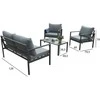 Home4You Lauko baldų komplektas ADRIO stalas, sofa, 2 kėdės