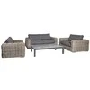 Home4You Lauko baldų komplektas CALISTA stalas, sofa ir 2 kėdės, pilkos spalvos