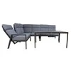 Lauko baldų komplektas Home4You Sodo baldų komplektas CASTEN, stalas ir kampinė sofa, spalva: tamsiai pilka