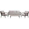 Lauko baldų komplektas Home4You Sodo baldų komplektas DELIA stalas, sofa ir 2 kėdės