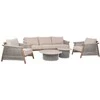 Lauko baldų komplektas Home4You Sodo baldų komplektas DIANA sofa, 2 foteliai ir 2 stalai, smėlio spalvos