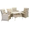 Home4You Lauko baldų komplektas EMERALD stalas, sofa, 2 kėdės