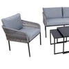 Home4You Lauko baldų komplektas LEVINE 2 stalai, sofa ir 2 kėdės, pilkos spalvos