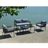 Home4You Lauko baldų komplektas LEVINE 2 stalai, sofa ir 2 kėdės, pilkos spalvos