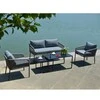 Home4You Lauko baldų komplektas LEVINE 2 stalai, sofa ir 2 kėdės, pilkos spalvos