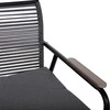 Home4You Lauko baldų komplektas MACOS Sofa, stalas ir 2 kėdės Pilka/Juoda