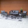 Home4You Lauko baldų komplektas MALAGA stalas, sofa ir 2 kėdės