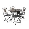 Lauko baldų komplektas Home4You Sodo baldų komplektas MOSAIC stalas ir 4 kėdės (38665), metalinis rėmas, spalva: juoda
